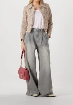 DAMES JANICE grijze wide jeans jeans wijde pijp stretch dollar