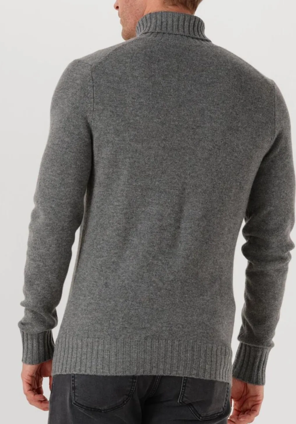 Heren LEURINK KNIT grijze coltrui trani col