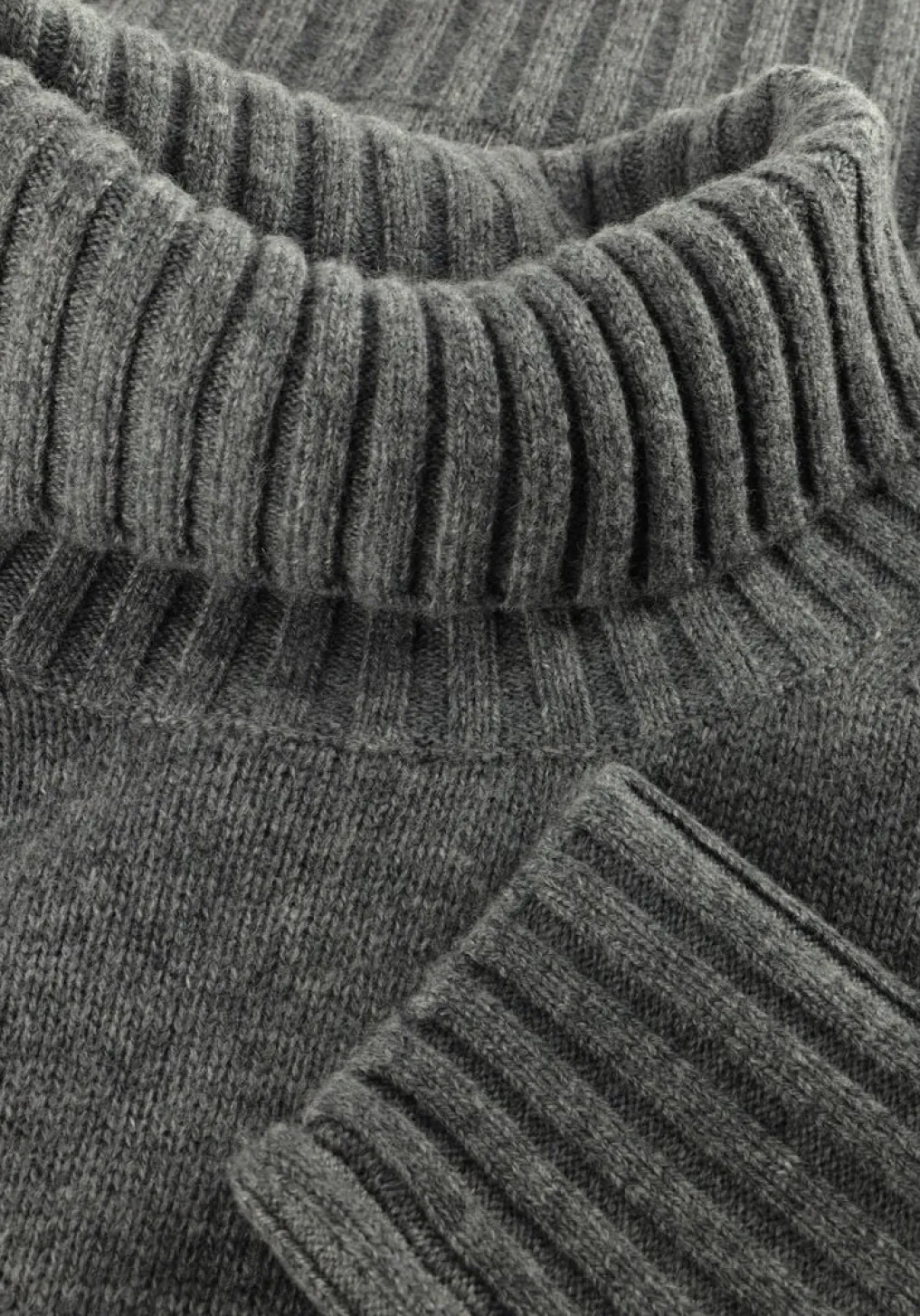 Heren LEURINK KNIT grijze coltrui trani col