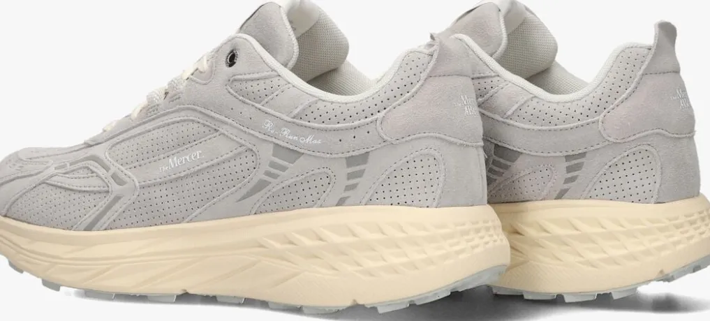 Heren MERCER AMSTERDAM grijze lage sneakers the re-run max perforated