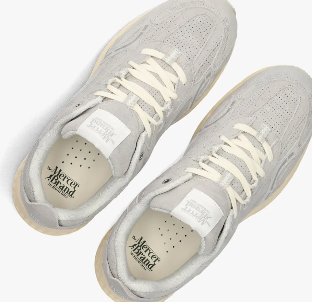 Heren MERCER AMSTERDAM grijze lage sneakers the re-run max perforated
