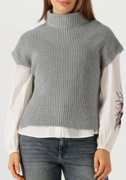 DAMES MOS MOSH grijze coltrui mmbiola bine knit vest
