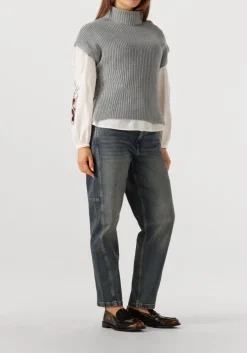 DAMES MOS MOSH grijze coltrui mmbiola bine knit vest