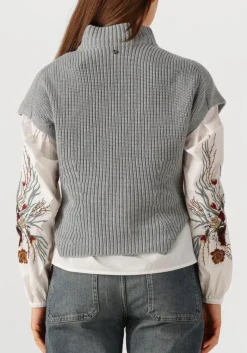 DAMES MOS MOSH grijze coltrui mmbiola bine knit vest