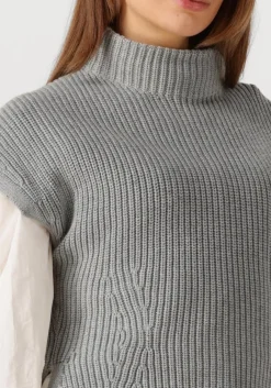 DAMES MOS MOSH grijze coltrui mmbiola bine knit vest