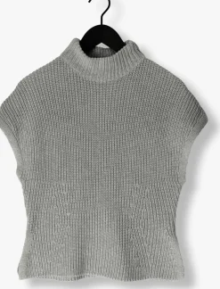 DAMES MOS MOSH grijze coltrui mmbiola bine knit vest