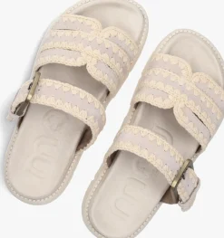 DAMES MOU grijze slippers bio sandal buckle strap