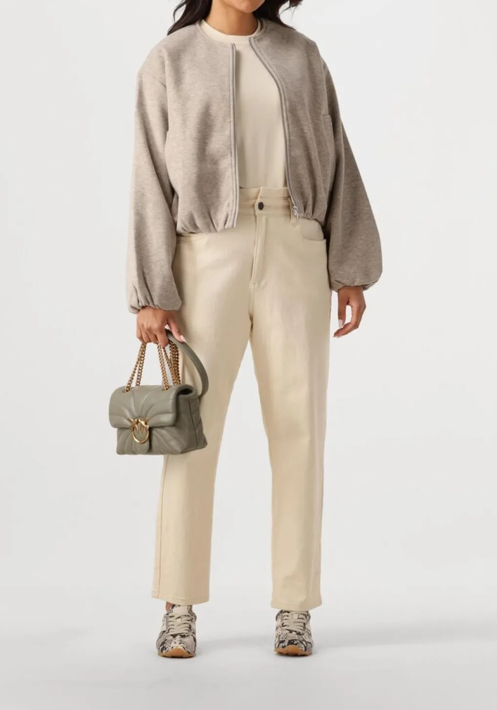 DAMES PINKO grijze schoudertas love puff mini