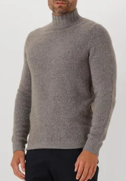 Heren PROFUOMO grijze coltrui pullover mock neck boiled wool