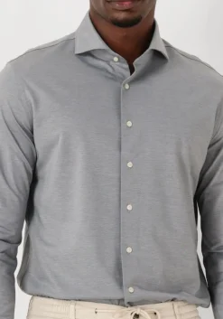 Heren PROFUOMO grijze klassiek overhemd shirt x-cutaway japanese knitted
