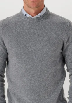 Heren PROFUOMO grijze trui pullover crew neck woolblend