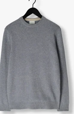 Heren PROFUOMO grijze trui pullover crew neck woolblend