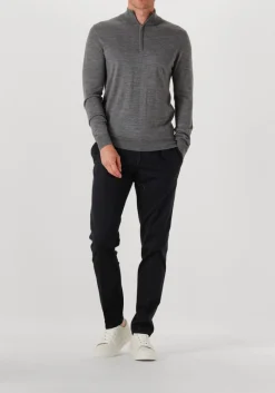 Heren PROFUOMO grijze trui pullover half zip merino