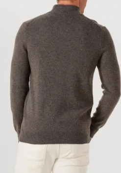 Heren PROFUOMO grijze trui pullover half zip wool blend