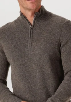 Heren PROFUOMO grijze trui pullover half zip wool blend