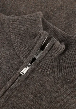 Heren PROFUOMO grijze trui pullover half zip wool blend