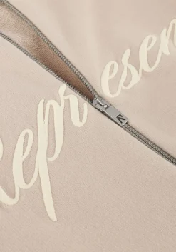 Heren REPRESENT grijze vest script logo zip hoodie