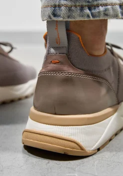 Heren SANTONI grijze lage sneakers flin