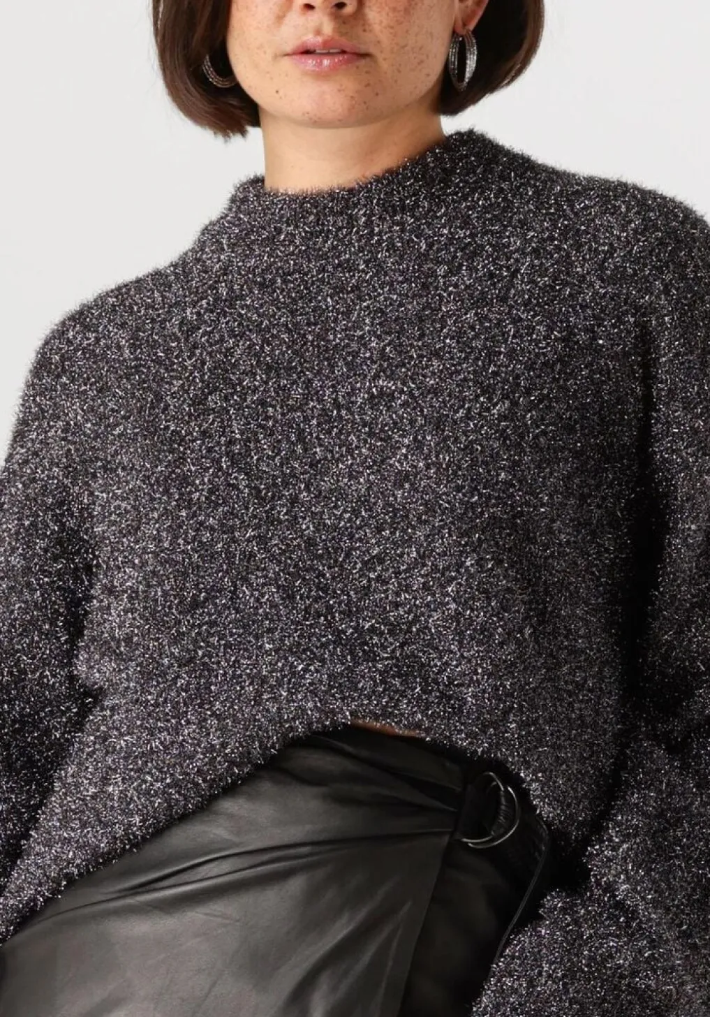 DAMES SECOND FEMALE grijze trui lamilla knit o-neck