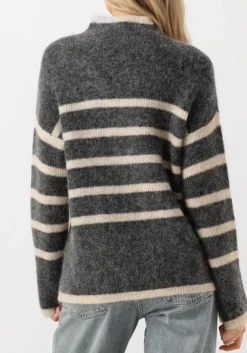 DAMES SECOND FEMALE grijze trui ovalis knit t-neck