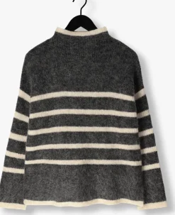DAMES SECOND FEMALE grijze trui ovalis knit t-neck
