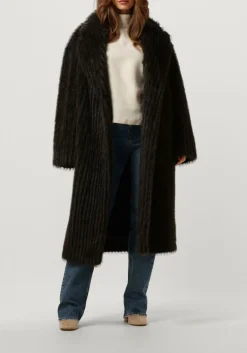 DAMES STAND STUDIO grijze faux fur jas genevieve coat