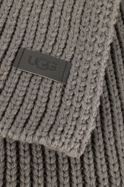 Heren UGG grijze sjaal knit diagonal ribbed scarf