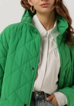 DAMES STAND STUDIO e gewatteerde jas sage coat