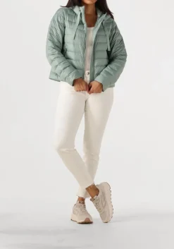 DAMES WOOLRICH e leren jas quilted hooded jacket