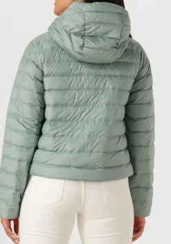 DAMES WOOLRICH e leren jas quilted hooded jacket