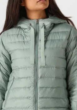 DAMES WOOLRICH e leren jas quilted hooded jacket