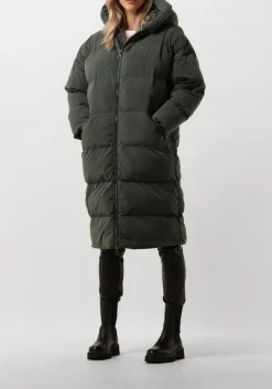 DAMES BLONDE08 gewatteerde jas lang doorgestikte jas