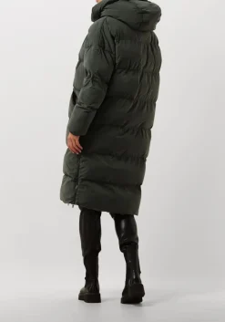 DAMES BLONDE08 gewatteerde jas lang doorgestikte jas