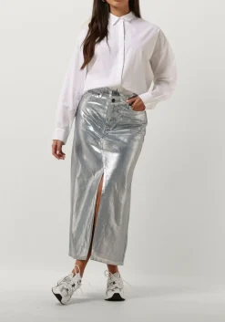 DAMES CO'COUTURE e maxirok foil denim skirt