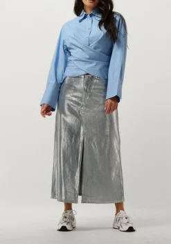 DAMES CO'COUTURE e maxirok foil denim skirt
