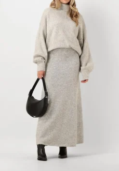 DAMES AIMEE THE LABEL lichtgrijze maxirok carlaa