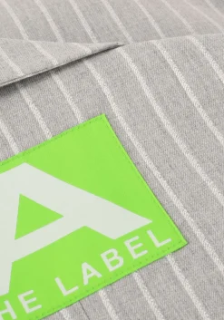 DAMES ALIX THE LABEL lichtgrijze gilet ladies woven pinstripe waistcoat