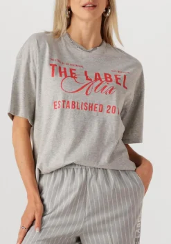 DAMES ALIX THE LABEL lichtgrijze t-shirt ladies knitted the label t-shirt