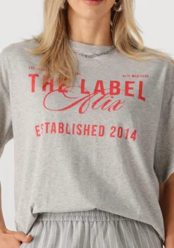DAMES ALIX THE LABEL lichtgrijze t-shirt ladies knitted the label t-shirt
