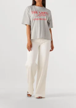 DAMES ALIX THE LABEL lichtgrijze t-shirt ladies knitted the label t-shirt