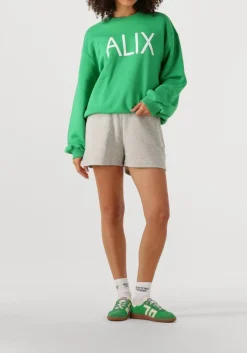 DAMES ALIX THE LABEL lichtgrijze korte broek ladies knitted sweat short