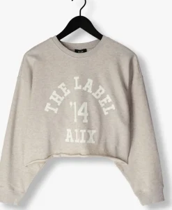 DAMES ALIX THE LABEL lichtgrijze trui ladies knitted soft sweater