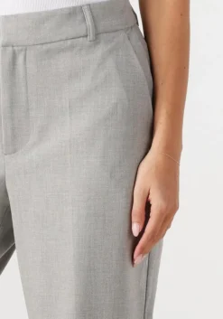 DAMES ALIX THE LABEL lichtgrijze pantalon ladies woven foil stripe pants