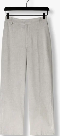 DAMES ALIX THE LABEL lichtgrijze pantalon ladies woven foil stripe pants