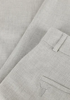 DAMES ALIX THE LABEL lichtgrijze pantalon ladies woven foil stripe pants