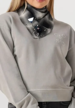 DAMES CLOSED lichtgrijze sweater printed sweat shirt