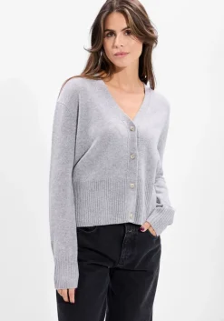 DAMES CLOSED lichtgrijze trui v neck cardigan