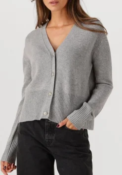 DAMES CLOSED lichtgrijze trui v neck cardigan