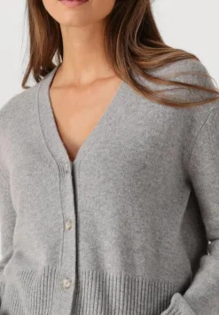 DAMES CLOSED lichtgrijze trui v neck cardigan