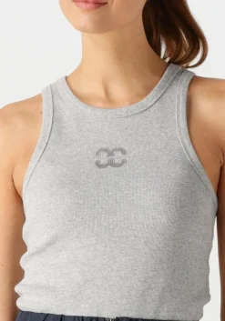 DAMES CO'COUTURE lichtgrijze top saharacc embroidery tank top